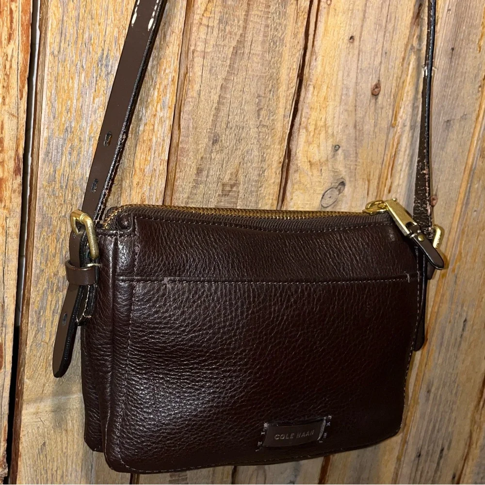 Cole Haan Dark Brown Leather Crossbody Bag